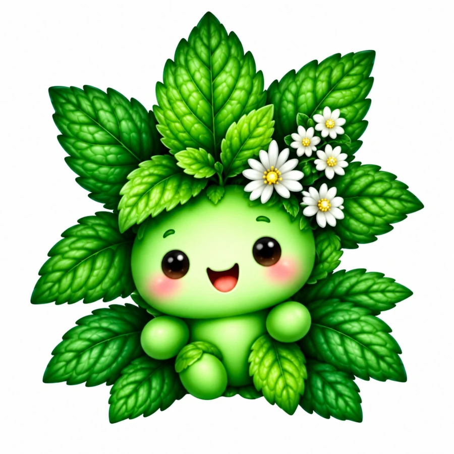Peppermint herbal friend character